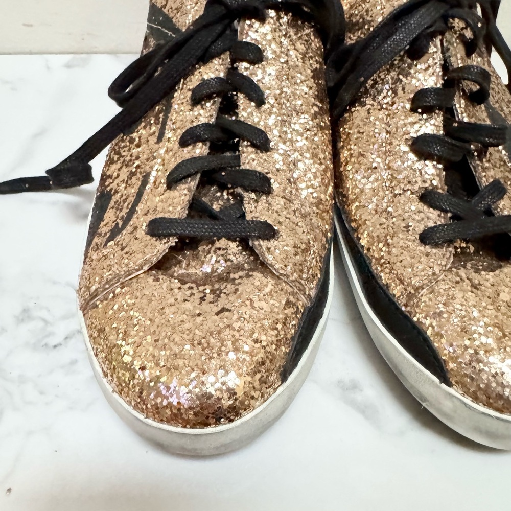 Golden Goose Gold Glitter Flag Sneakers - Picture 10 of 16